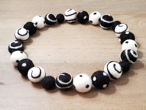Swirls and Spots - Tuxedo PetPoms (with or without heart)