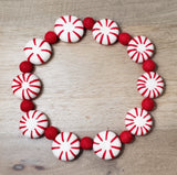 Red Peppermint Patty Love PetPoms, Red & Green Peppermint Patty Love PetPoms