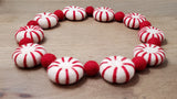 Red Peppermint Patty Love PetPoms, Red & Green Peppermint Patty Love PetPoms