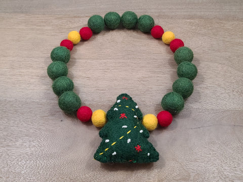 Embroidered Christmas Tree & Star PetPoms (multiple options)
